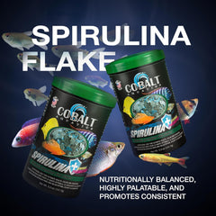 Cobalt Aquatics Spirulina Flakes with Blue Flakes, 0.5 oz - Premium Fish Food for Health & Vitality - Perfect for Freshwater & Marine Aquariums