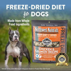Northwest Naturals Freeze-Dried Chicken & Salmon Dog Food - Bite-Sized Nuggets - Grain-Free, High-Protein, Raw Diet, Human-Grade, Limited Ingredients, All Natural, Omega-3 for Skin & Coat