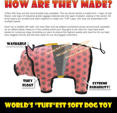 TUFFY - World's Tuffest Soft Dog Toy - MEGA Ring Brick- Squeakers -Multiple Layers. Made Durable, Strong & Tough. Interactive Play (Tug, Toss & Fetch). Machine Washable & Floats.