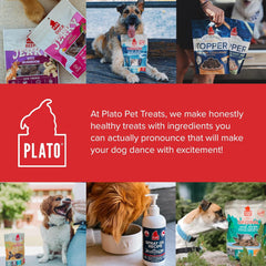 PLATO Pet Treats Jerky Dog Treats - Air-Dried Jerky for Dogs - Delicious, Real Meat Dog Treats - Grain Free - Supports Healthy Digestion - Duck Jerky with Cherry