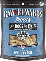 Northwest Naturals Raw Rewards Freeze-Dried Whitefish Treats for Dogs and Cats - Bite-Sized Pieces - Healthy, 1 Ingredient, Human Grade Pet Food, All Natural, Proudly Made in USA