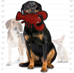 TUFFY - World's Tuffest Soft Dog Toy - Ocean Larry Lobster -Squeakers - Multiple Layers. Made Durable, Strong & Tough. Interactive Play (Tug, Toss & Fetch). Machine Washable & Floats.