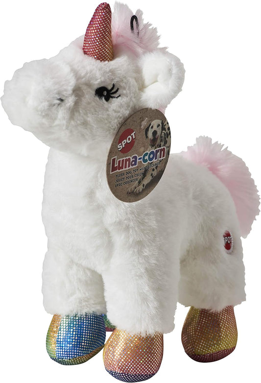 SPOT Luna-Corn Plush Dog Toy with Squeaker 10" / Assorted Colors