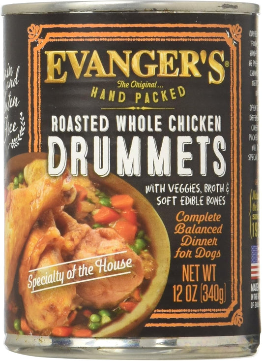 Evanger'S Roasted Chicken Drumettes Canned Dog Food 12 Oz (Pack of 12)