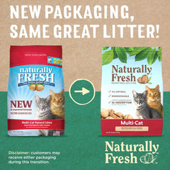 Naturally Fresh Cat Litter Made From Walnut Shells, Unscented, Multi-Cat, Upcycled, Low Dust, Sustainable