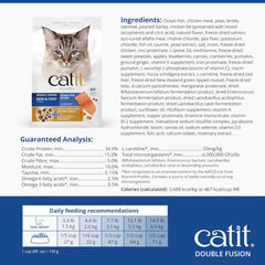 Catit Recipes Double Fusion Skin & Coat Cat Food – Ocean Fish Recipe, High-Protein, Freeze-Dried Raw Toppings, Omega-Rich for Healthy Skin & Fur, No by-Products, Minimally Processed
