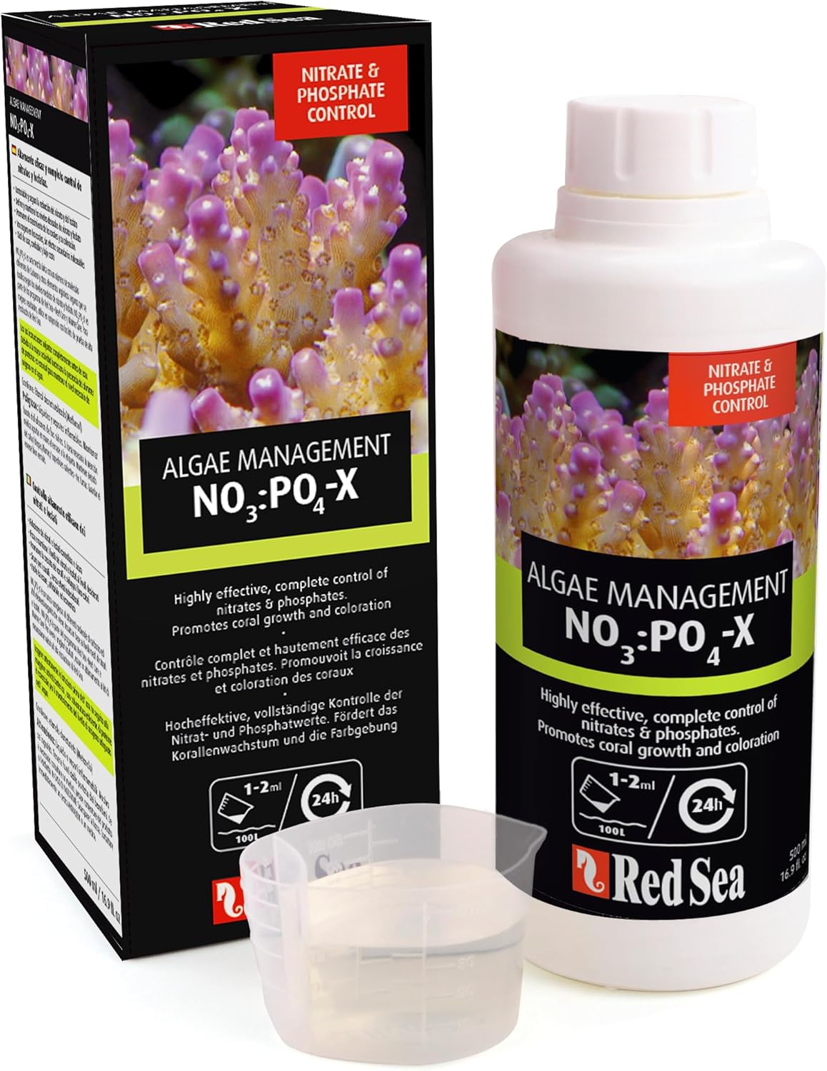 Red Sea NO3:PO4-X NOPOX - Nitrate & Phosphate Reducer for Reef Aquariums, Promotes Healthy Coral Growth, Controls Algae & Maintains Water
