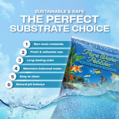 Marine Blue Aquarium Gravel - Non-Toxic, Colorfast, Vibrant Substrate for Aquariums, Terrariums, Ponds & Crafts