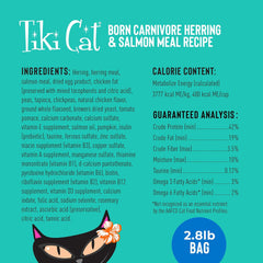 Tiki Cat Born Carnivore High Protein, Herring & Salmon Meal, Grain-Free Baked Kibble to Maximize Nutrients, Dry Cat Food