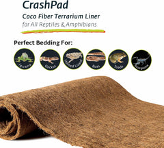 Galápagos CrashPad Coco Fiber Terrarium Liner - Coconut Fiber Substrate for Reptile Tank Accessories, Bearded Dragon, Leopard Gecko, Hermit Crab, and Snake Enclosures, 18 x 36 in, Natural