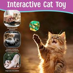 SPOT Mylar Balls Cat Toys - Fun, Crinkly Balls are Perfect for Swatting and Batting, Shiny and Colorful Toys to Entertain Cats and Kittens - Pack of Four 1.5" Balls, Assorted Colors
