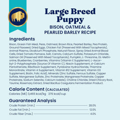 Solid Gold Large Breed Puppy Dog Food Dry Kibble - High Protein Dry Puppy Food for Large Breed Dogs w/Real Bison, Healthy Whole Grain & Probiotics for Gut Health & Digestion - Nutrientboost 22-lb