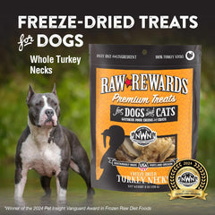 Northwest Naturals Raw Rewards Freeze-Dried Turkey Neck Treats for Dogs and Cats - Whole Neck - Healthy, 1 Ingredient, Human Grade Ingredients, All Natural, Proudly Made in USA, 6 Oz