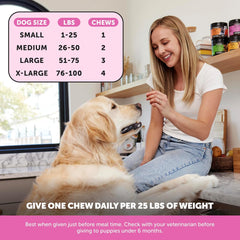 Pet Honesty Multivitamin Dog Supplement, Glucosamine chondroitin for Dogs, Probiotics, Omega Fish Oil, Dog Supplements & Vitamins, Vitamins for Skin and Coat Allergies, (Peanut Butter 90 ct)