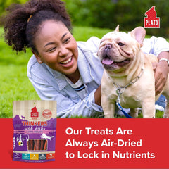 Plato Pet Treats Thinkers - Meat Sticks for Dogs - Limited Ingredient Treats with EPA and DHA to Support Skin, Coat, and Brain - Air-Dried - Lamb