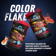 Cobalt Aquatics Color Enhancing Blue Flakes with Probiotics - Ideal for Tropical Fish - Enhances Health &Colors - Perfect for Fish Aquariums