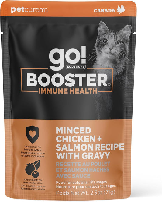 Go! Solutions Booster Immune Health, Grain-Free Wet Cat Food Topper , 2.5 oz Pouch
