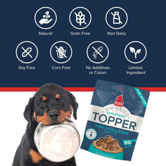 PLATO Pet Treats Dog Food Toppers - Air-Dried Dog Food Toppers for Dry Food - with Collagen to Support Skin and Coat Health - Fish and Collagen Recipe