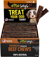etta says! Premium Crunchy 4.5" Beef Dog Chews - Grain-Free Dog Treats, Good for Teeth, Easy to Digest - Made in The USA (36 Count Pack of 1)