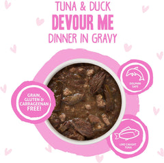 Weruva B.F.F. OMG - Best Feline Friend Oh My Gravy!, Tuna & Duck Devour Me with Tuna & Duck in Gravy Cat Food