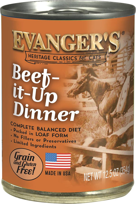 Evanger's Heritage Classics Beef It Up Dinner for Cats - 12, 12.8 oz cans