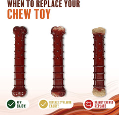 Nylabone Original & Textured Bone Power Chew Toy for Dogs, Durable & Tough Dog Toys for Aggressive Chewers, Basted Blast Bacon and Steak Flavor