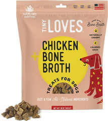 Farmland Traditions Tiny Loves Jerky Trainer Treats for Dogs w/Bone Broth (Chicken)