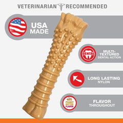 Nylabone Textured Knuckle Bone Power Chew Toy for Dogs, Durable & Tough Dog Toys for Aggressive Chewers, Peanut Butter Flavor, X-Large - Over 50 Ibs, 1 Count