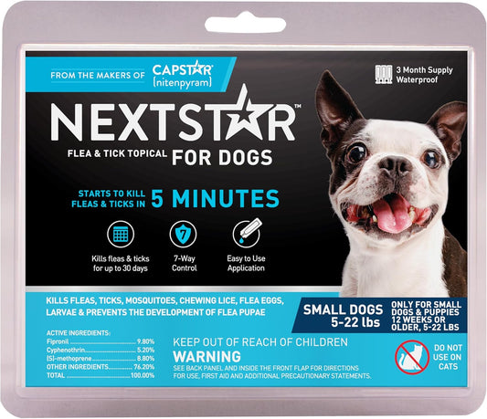 Flea And Tick Prevention For Dogs, Repellent, Treatment, and Control, Fast Acting Waterproof Topical Drops for Small, Medium and Large Dog and Puppies, 3 Monthly Doses
