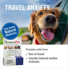 HomeoPet Travel Anxiety Relief, Safe and Natural Pet-Calming Relief Supplement for Cats, Dogs, and Other Small Animals, 15 Milliliters