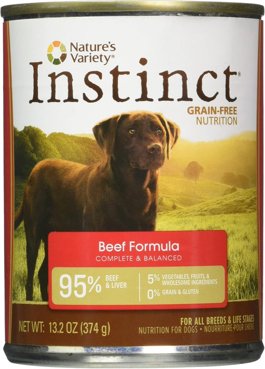 Nature's Variety Instinct, Grain-Free Canned Dog Food, Beef, 13.2 Ounces (Single Can)
