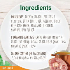 Nylabone Healthy Edibles Broth Bone Natural Dog Chews Long Lasting Treats Ham Flavor