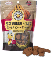 Exclusively Dog Best Buddy Bones Training Treats for Dogs and Puppies - Beef & Liver Flavor, 5.5oz Resealable Bag