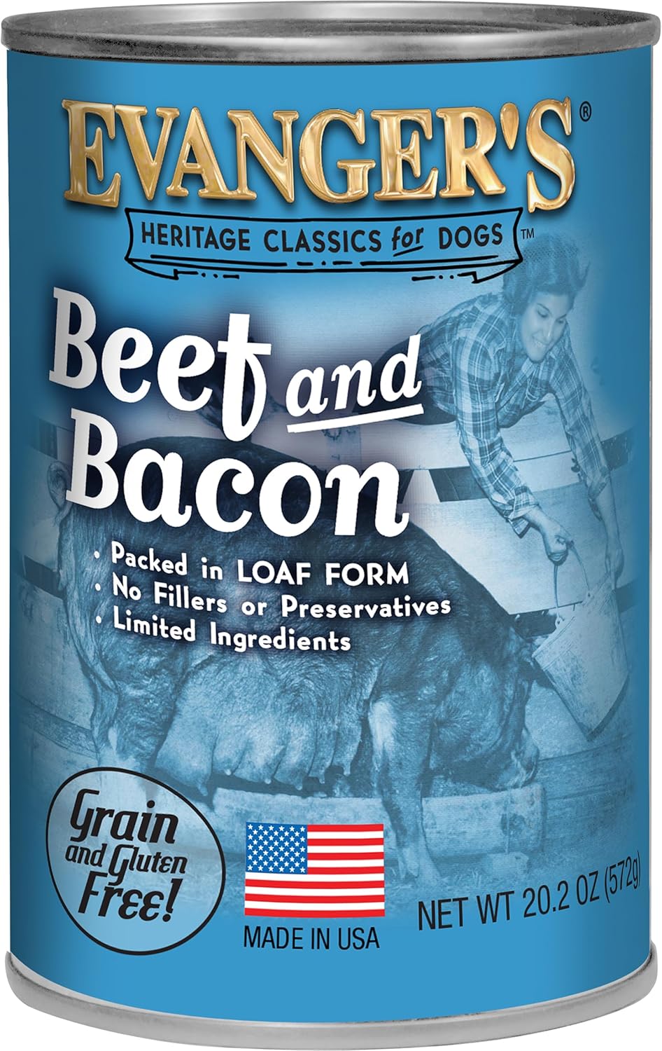Evanger's Heritage Classics Beef & Bacon Jumbo for Dogs- 12, 20.2 oz Cans