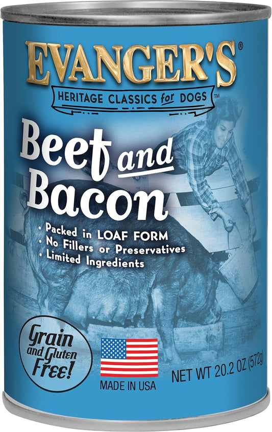 Evanger's Heritage Classics Beef & Bacon Jumbo for Dogs- 12, 20.2 oz Cans