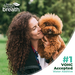 TropiClean Fresh Breath Water Additive for Puppies | Breath Freshener and Teeth Cleaning Solution | No Toothpaste or Toothbrush Required |