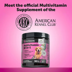 Pet Honesty Multivitamin Dog Supplement, Glucosamine chondroitin for Dogs, Probiotics, Omega Fish Oil, Dog Supplements & Vitamins, Vitamins for Skin and Coat Allergies, (Peanut Butter 90 ct)