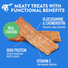 Dogswell Jerky Hip and Joint Dog Treats Grain Free Made in USA Only, Glucosamine and Chondroitin, Chicken