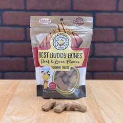 Exclusively Dog Best Buddy Bones Training Treats for Dogs and Puppies - Beef & Liver Flavor, 5.5oz Resealable Bag