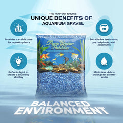 Marine Blue Aquarium Gravel - Non-Toxic, Colorfast, Vibrant Substrate for Aquariums, Terrariums, Ponds & Crafts