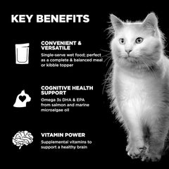 Go! Solutions Booster Brain Health, Grain-Free Wet Cat Food Topper 2.5 oz Pouch (Pack of 24)