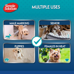Simple Solution Disposable Dog Diapers Wraps for Male Dogs, True Fit, Absorbent, Leak Proof with Wetness Indicator, Puppy and Doggie Diaper for Peeing, For Small Pets