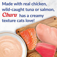 INABA Churu Hairball Control, Functional, Creamy Lickable Purée Cat Treat with Taurine & Vitamin E, 0.5 Ounces Each, 24 Tubes (4 per Pack), Tuna Recipe