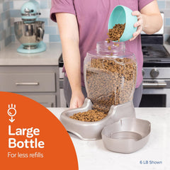 Petmate Pet Cafe Feeder Dog and Cat Feeder Pearl Tan, Made in USA