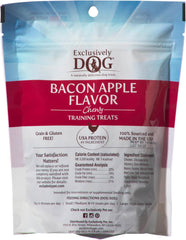 Exclusively Dog Chewy Training Treats Bacon Apple Flavor Grain Free Gluten Free, Made in The USA, 6 oz.