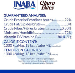 INABA Churu Bites for Cats, Soft Baked Chicken Churu Filled Cat Treats with Green Tea Extract, 0.35 Ounces Each Tube, 18 Tubes Total (3 per Pack), Chicken Recipe
