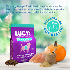 Lucy Pet Products Chicken, Brown Rice & Pumpkin LID Small Bites Dog Food 4.5lb