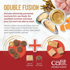 Catit Recipes Double Fusion Weight Control Cat Food – Chicken Recipe, High-Protein, Freeze-Dried Raw Toppings, No by-Products, Minimally Processed, Balanced Nutrition