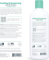 Veterinary Formula Smart Coat Complex Soothing and Deodorizing Oatmeal Shampoo for Dogs – Baking Soda Eliminates Odors, Aloe Vera & Oatmeal Cleanse and Hydrate Skin – Long-Lasting Fragrance