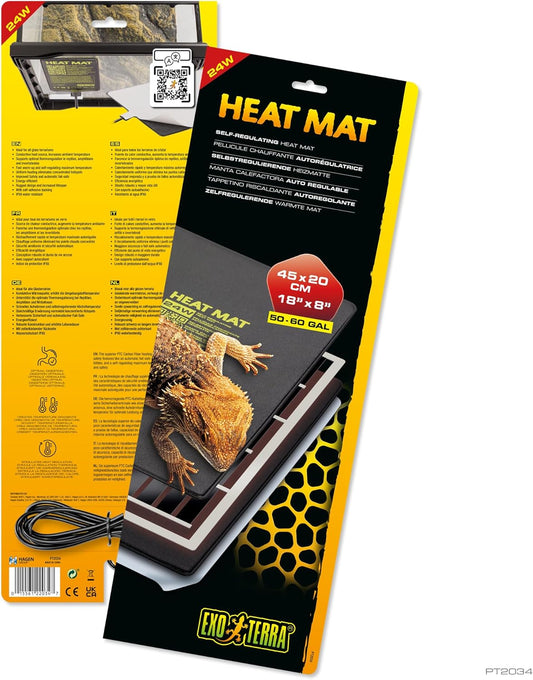Exo Terra Heat Mat – Self-Regulating Reptile Heating Pad for Terrariums, Conductive Source for Reptiles & Amphibians, Fast Warm-Up, Safe & Energy Efficient, Even Distribution